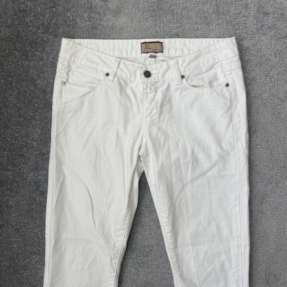 Paige Jeans Womens 29 White Roxbury Crop Premium Denim Stretch Skinny Pants USA - Picture 2 of 13